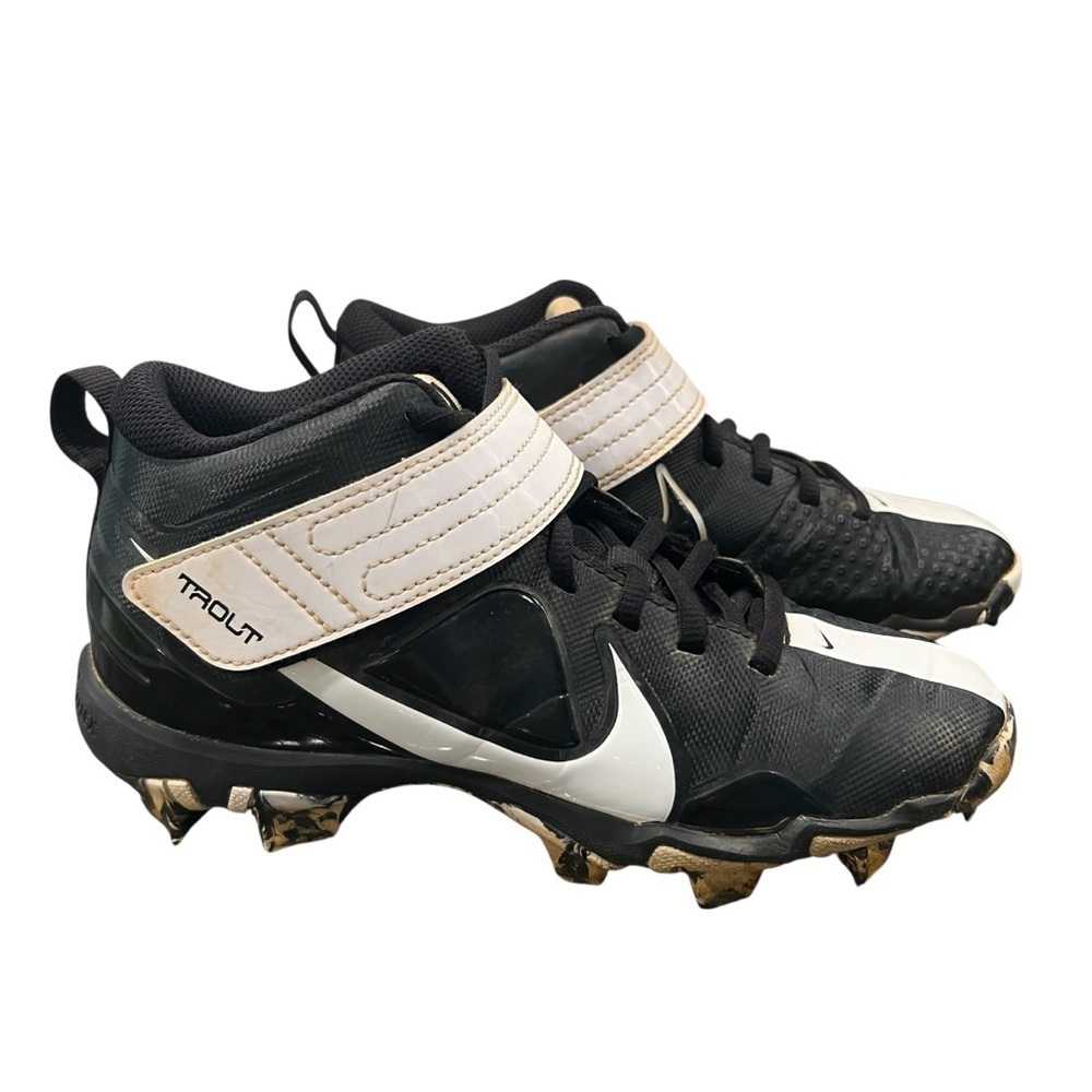Nike Force Trout 7 Keystone Cleats Youth 3.5Y Black White Baseball CQ7642-005